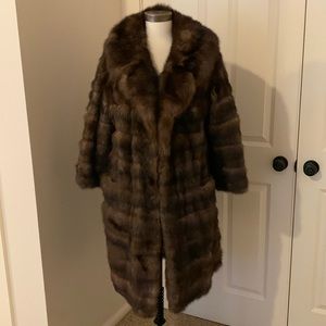 Russian sable knee length coat